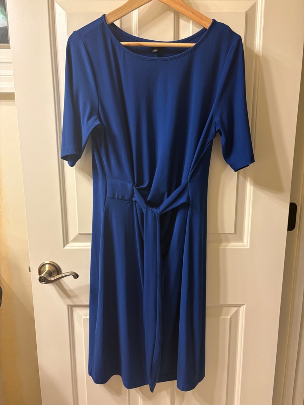 Elegant Royal Blue Draped Women’s Dress